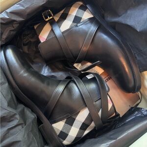 Burberry Pryle Equestrian Check Ankle Boots